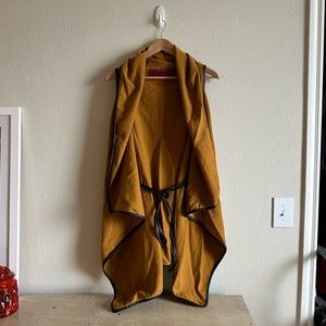 Women's Mustard Vest with Black Trim